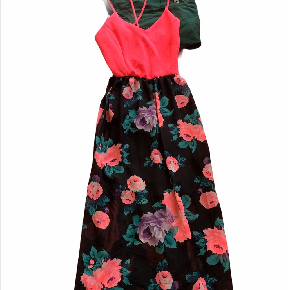 Hot Pink Floral Maxi